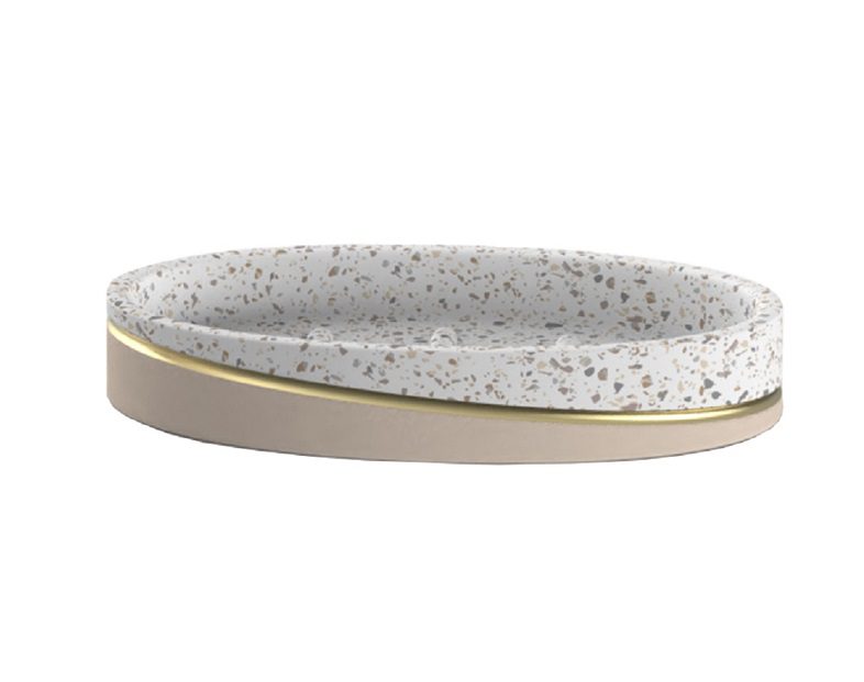 Мыльница настольная TERRAZZO полирезина FOR-TRZ036