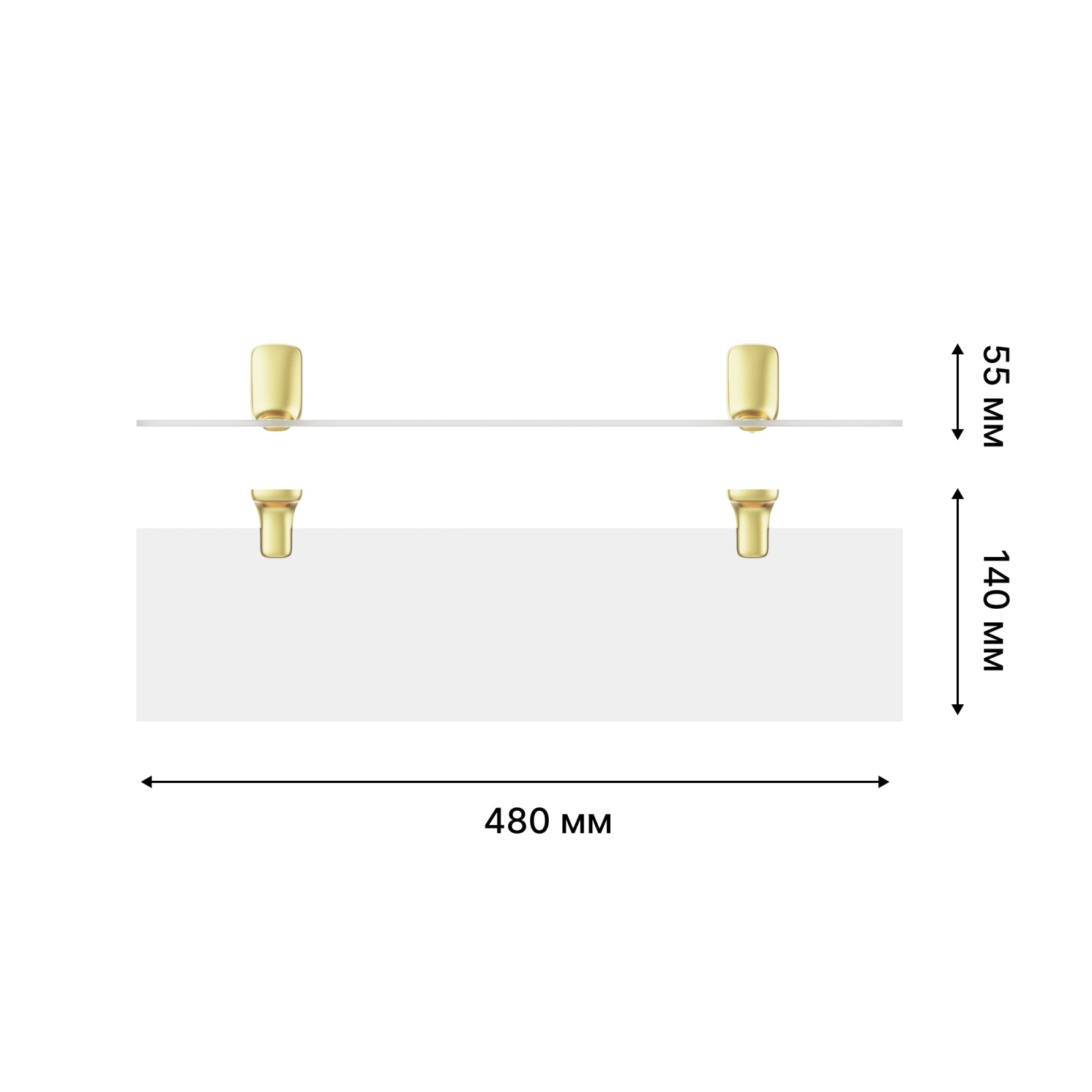 Полка стекло GOLD KLEBER KLE-GOLD034 РАСПРОДАЖА