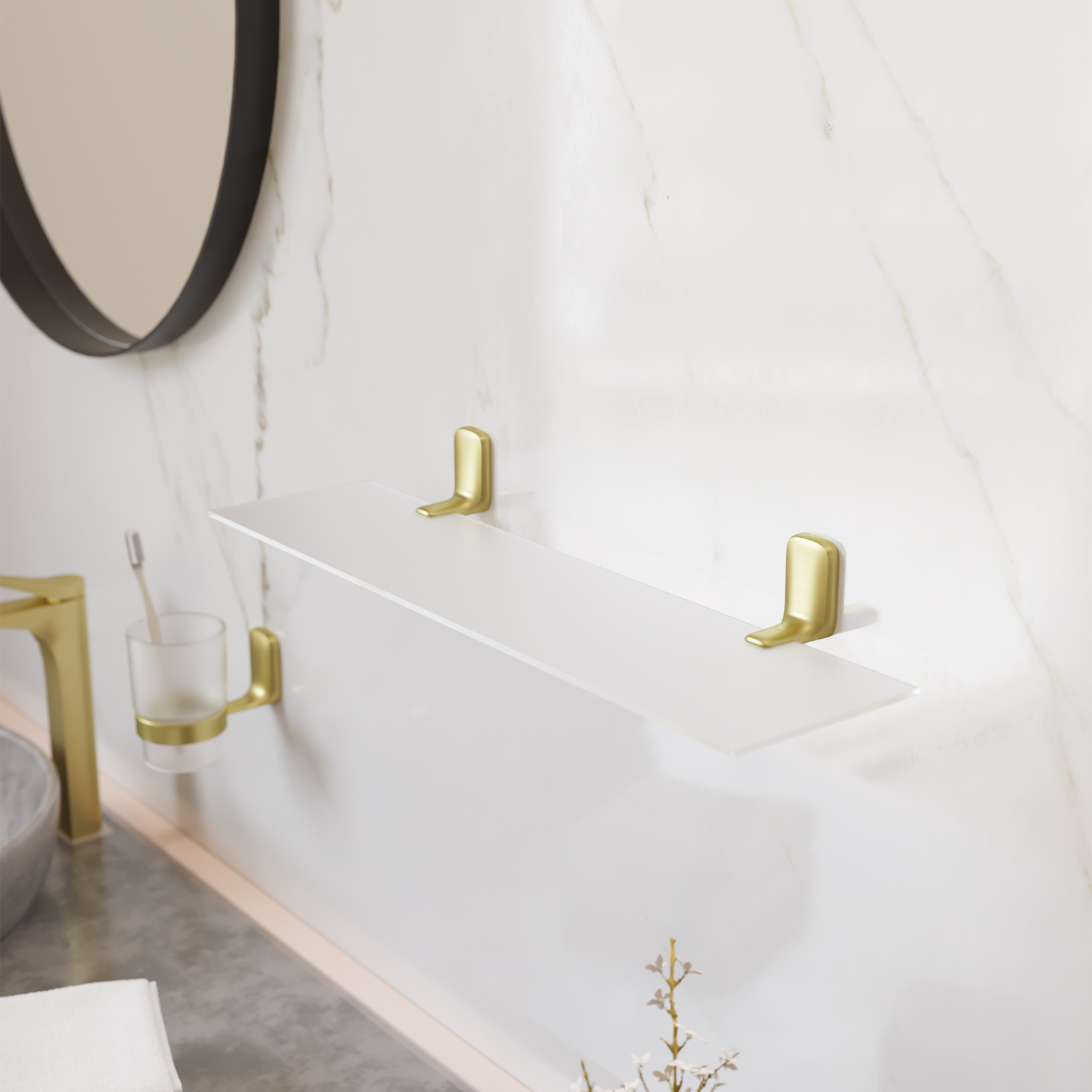 Полка стекло GOLD KLEBER KLE-GOLD034 РАСПРОДАЖА