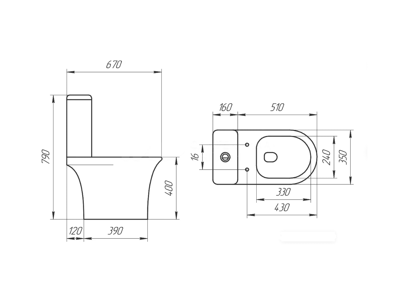 Унитаз-компакт EG307T. 2